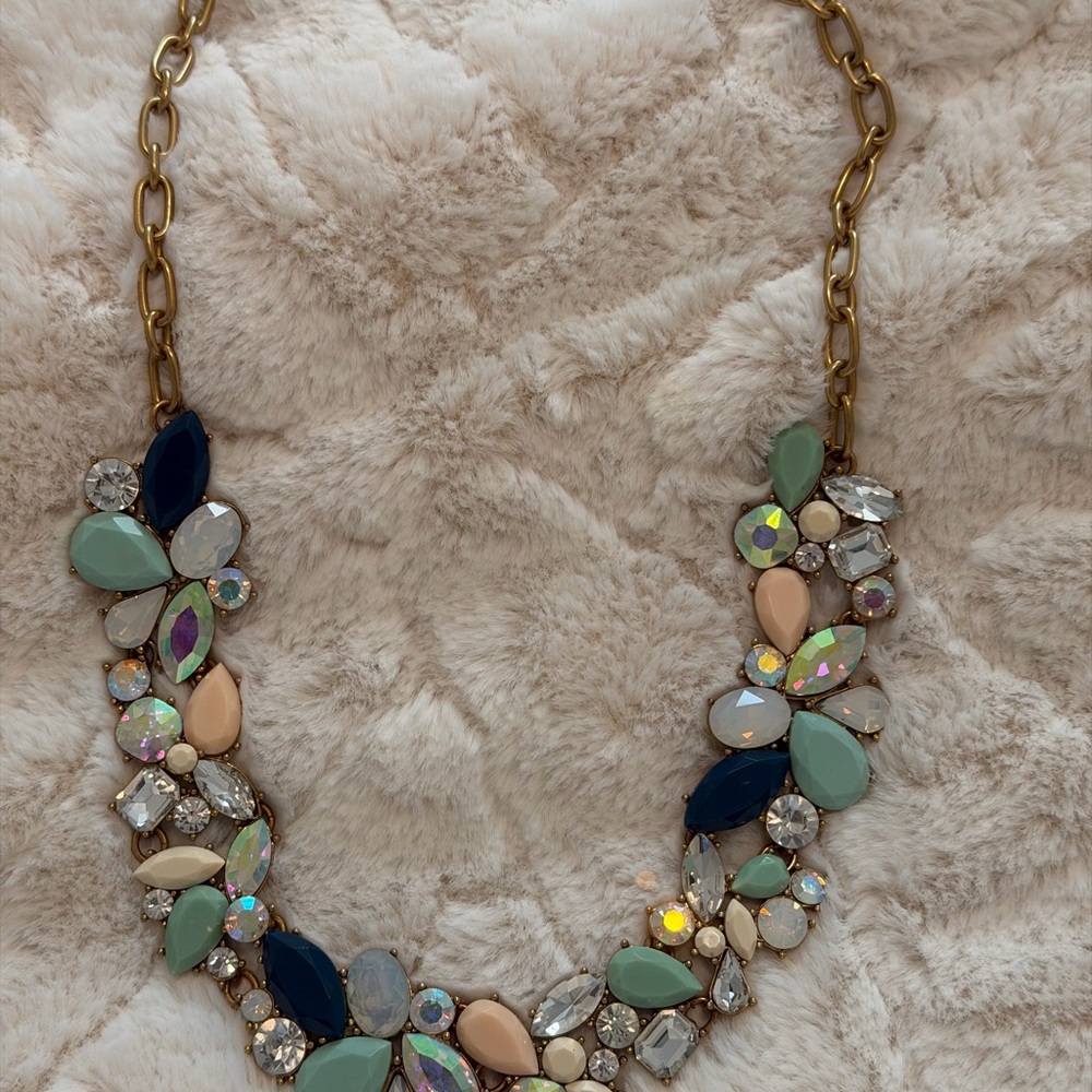 J. Crew Blue and Gold Statement Necklace